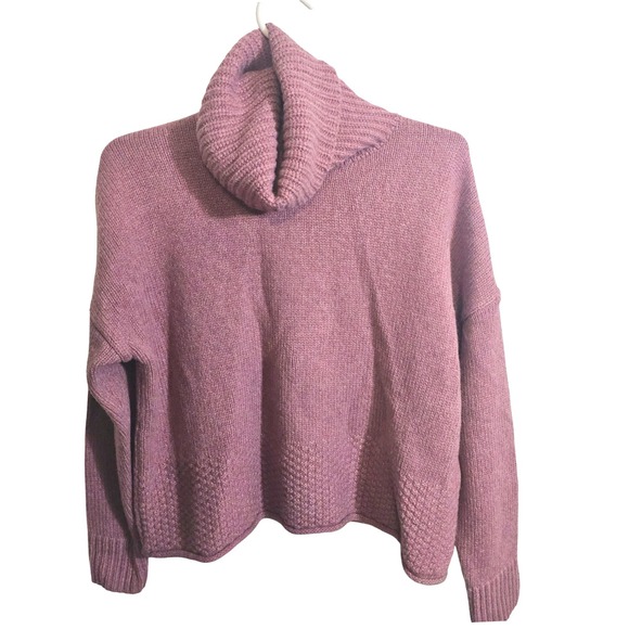 Madewell Womens Corsica Stitch Mauve Pink Turtleneck Sweater Small Wool Pullover - Picture 1 of 6